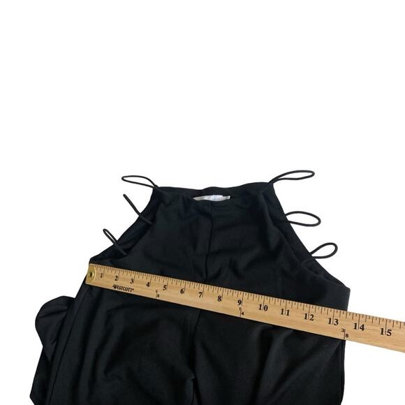 Adika Empire Flare Cut Out Black Pull On Pants Women’s Size Small - Picture 7 of 14